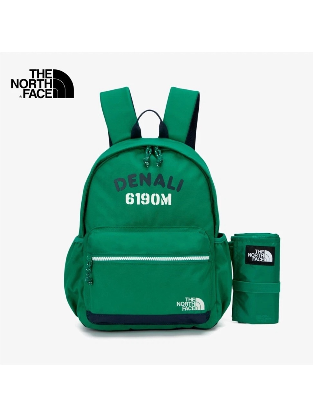 The North Face Kids' Denali Green Backpack with Pencil Case NWT